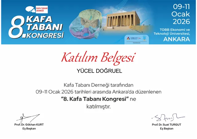 8th Skull Base Congress, certificate of attendance, Ankara, 2026