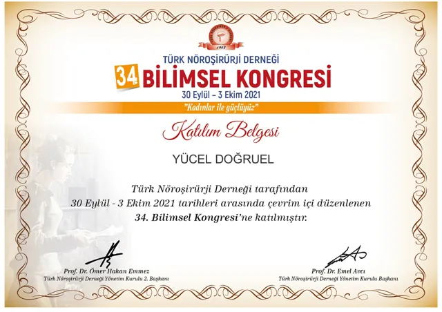 TND 34th Scientific Congress, certificate of attendance (online), 2021
